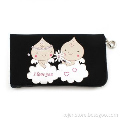 Velvet Zipper Pouch for Apple's iPhone 4, with Quality Zipper Slider and Lanyard